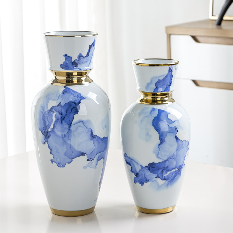 New Chinese style light much blue and white porcelain vase furnishing articles dried flower arranging flowers sitting room adornment household act the role ofing is tasted zen ceramic decoration