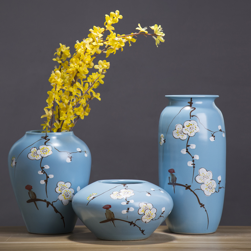 Jingdezhen ceramic vase furnishing articles dried flowers flower arrangement of I sitting room is contracted originality of new Chinese style household ornaments