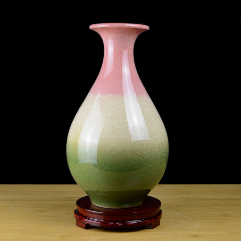 Chinese style restoring ancient ways of jingdezhen ceramics color crack glaze vase sitting room dry flower arranging flowers home furnishing articles
