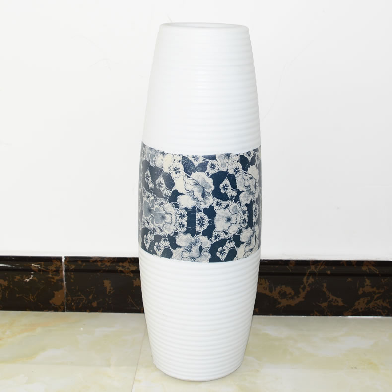 Jingdezhen ceramics straight tall vase contracted sitting room ground dried flowers flower arrangement home furnishing articles