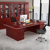 Office desk and chair combination 2-person staff desk New Chinese style simple office boss Commercial finance desk