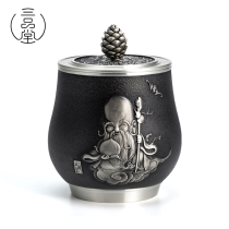 Three Pin Tang pure tin tea cans tin cans Tin sealed storage tea cans Gift boxes custom Fushou Corning