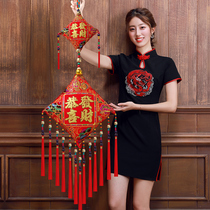 New Hanging couplets New Years big and small beads pendant printing double-sided shopping mall hotel Chinese style decoration supplies