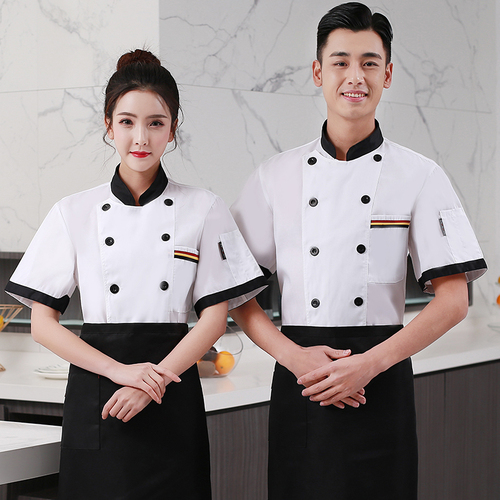 Chef overalls Chef workwear short sleeve Summer Hotel Restaurant Chef wear short sleeve breathable thin kitchen work clothes men and women