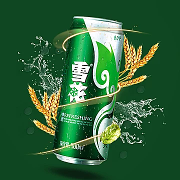 雪花啤酒清爽小麦啤8度500ml*24听[1元优惠券]-寻折猪