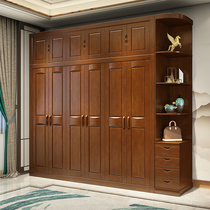 Chinese style solid wood wardrobe 3456 economy type pair open door wood bedroom accommodating closet modern minimalist storage furniture