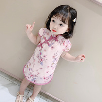 girls cheongsam dress chinese style baby girl foreign vintage dress children summer kids summer clothes girls dress