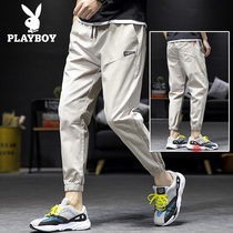 Playboy nine-point pants mens Korean version of the trend brand 2021 spring and autumn new loose-legged casual long pants