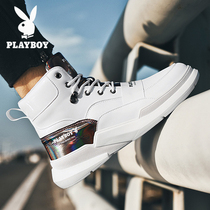 Flowers Playboy Men Shoes Summer Tide Shoes 2022 New Genuine Leather Shoes 100 Hitch High Help Shoes Casual Sports Board Shoes Men