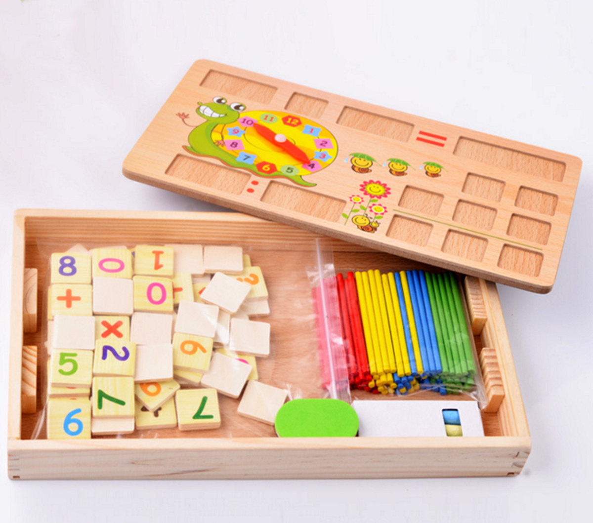 早教教具木制磁性玩具多功能学习盒幼儿园早教积木儿童益智玩具