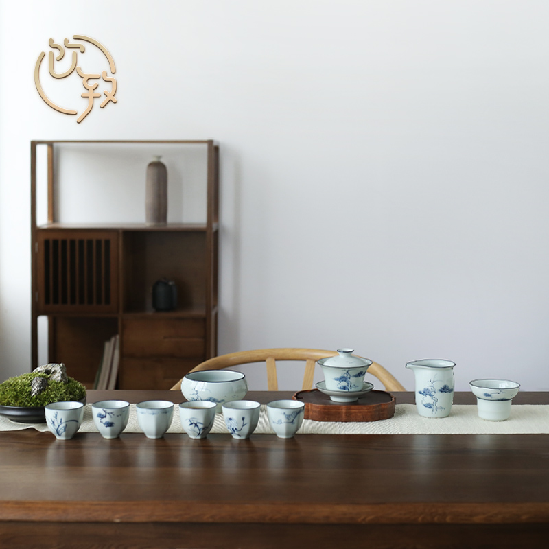 Ultimately responds to clay jingdezhen hand - made kung fu tea set tea set of small household ceramics tureen tea cups