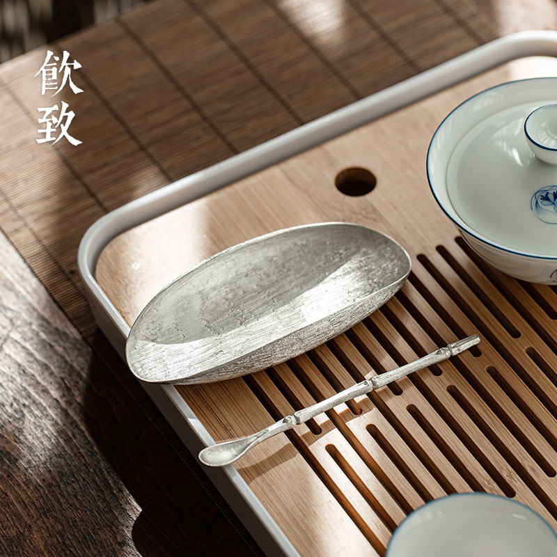 Ultimately responds tea holder by hand to admire the pure tin, Japanese style restoring ancient ways of tea is tea ChaZhen zen two woolly 6 gentleman tea set to zero