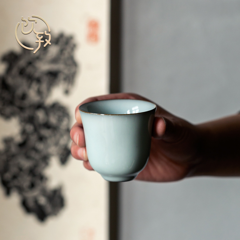 Ultimately responds to hand a cup of a single large ceramic up your up pressure sample tea cup household Japanese kung fu tea cup single master CPU