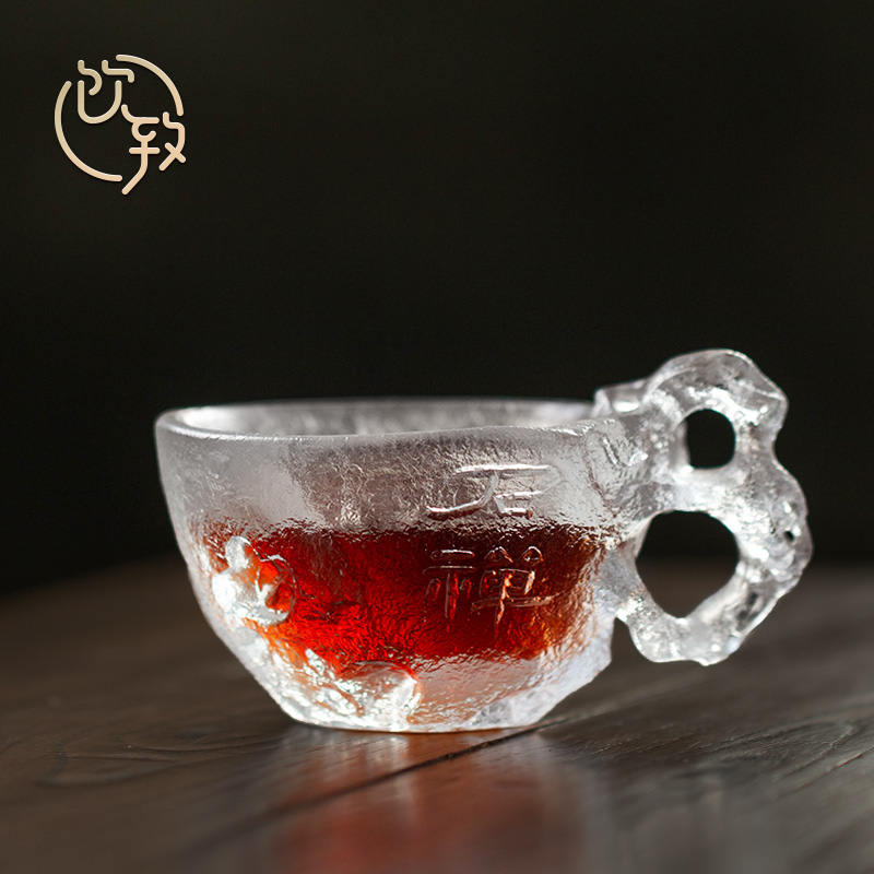 Drinking to a glass cup sample tea cup wine frozen burn tea tea set is irregular, Japanese small cups kunfu tea cup