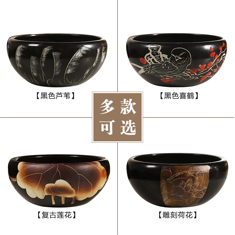 Ceramic aquarium fish bowl bowl lotus restoring ancient ways the tortoise cylinder manually creative its home sitting room small goldfish bowl