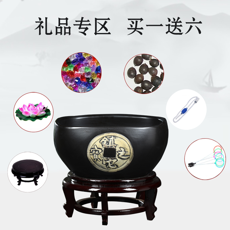 Package mail jingdezhen ceramic aquarium small desktop furnishing articles decoration turtle pond lily goldfish bowl lotus feng shui basin