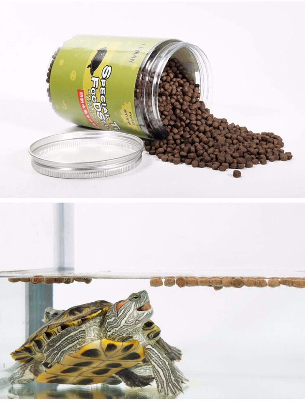 龟粮乌龟饲料草龟鳄龟巴西龟命脉龟粮幼龟开口粮补钙食物虾干粮食_7折