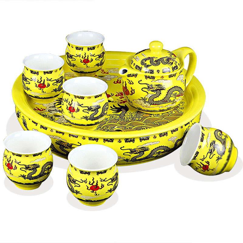 Leopard lam, ceramic kung fu tea set tea tray household saucer plate of small tea table storage contracted simple small tea sea