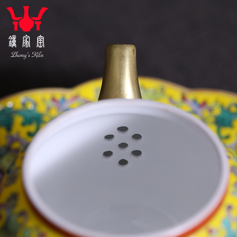 Ceramic Clock home high - end up with jingdezhen manual hand - made colored enamel teapot single pot teapot kung fu tea set the teapot