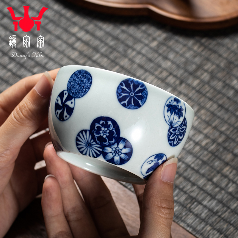 Clock home up jingdezhen porcelain cups maintain both inside and outside the ball flower small single CPU personal kunfu tea special ceramic cup