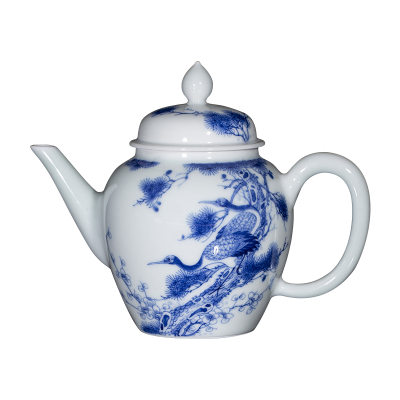 Clock home up jingdezhen porcelain ceramic teapot maintain single pot teapot kunfu tea teapot set loose crane, live