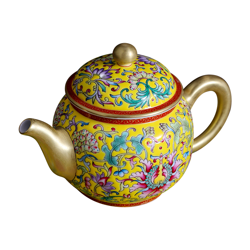 Ceramic Clock home high - end up with jingdezhen manual hand - made colored enamel teapot single pot teapot kung fu tea set the teapot