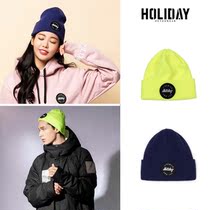 HOLIDAY ski hat Knitted hat Winter line hat Mens and womens single and double board warm ear protection fluorescent yellow
