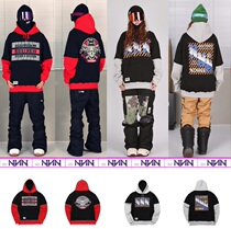 2021NNN ski suit sweater windproof wear-resistant warm mens and womens single and double board long pullover jacket gray red