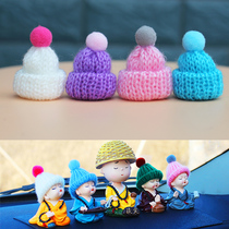 Four small monk hat in car Ornament Pendulum accessories High-end Decorative Items Men And Women On-board Cute Hair Line Hat Accessories