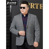 Fat-up loose fat plaid suit business casual top Tide size men fat suit jacket