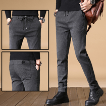 Spring and autumn cotton numb spring clothing pants mens pants spring middle-aged youth trend 100 hitch 2022 hitch 2022 new casual pants