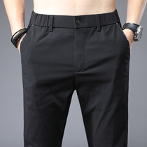 Ice Silk Men Pants Summer Thin mens casual long pants loose straight cylinder middle-aged dad Spring and autumn money Western pants suit