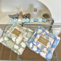 Japanese Milk Oil Color Girl Hearts Water Absorbent Coral Suede Soft Clouds Towels Can Be Worn With Wrap Bath Towels