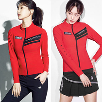 South Korea imported badminton clothing sports coat womens spring and autumn collar long sleeve shirt trousers 8037