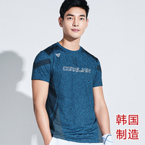 South Korea Imports Badminton Clothing Blouses Mens Round Collar Short Sleeve Sports Casual T-shirts 1065 Speed Dry