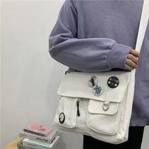 Canvas bag women 2021 new handbag college students shoulder bag class advanced sense large capacity canvas bag