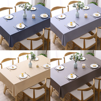 solid color nordic internet popular fabric tablecloth waterproof oilproof oilproof scrub-free tea table dining table cloth PVC plastic rectangle