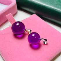 Natural purple crystal ball pendant 925 silver 18 kg gold necklace bead necklace jewelry jewelry summer female