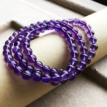 Natural purple crystal bracelet long string female three laps multi-lap necklace jewelry summer birthday gift