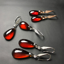 Natural garnet earrings water drop ear crash 925 Silver Crystal ear line rose gold jewelry gift