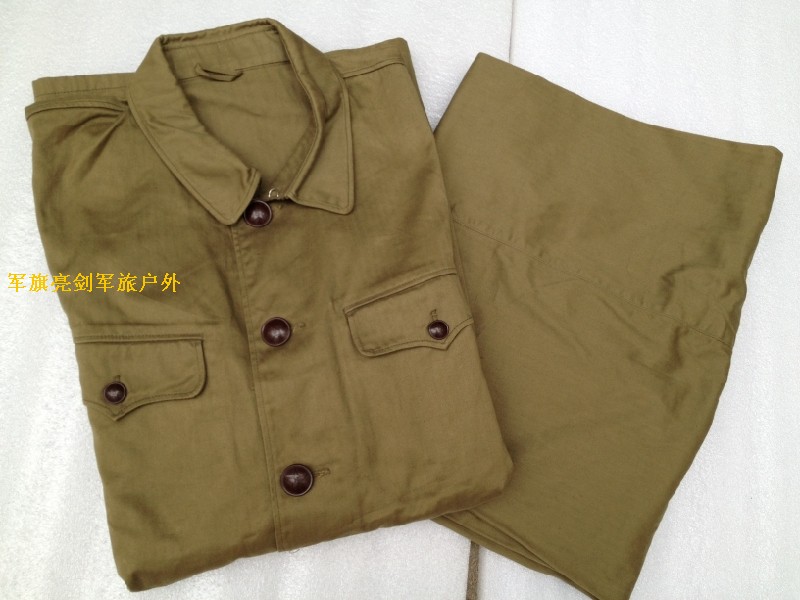 库存正品老货 60年代55式人字纹士兵老军装 五五式士兵冬装