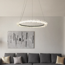 Living room chandelier Minimalist light luxury bedroom lamp postmodern simple ring restaurant bar creative crystal led lamps