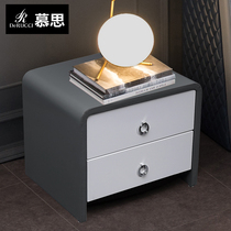 Mousse bedside table Modern minimalist bedroom locker simple storage cabinet (with Swan Lake bed)