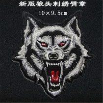 Embroidery velcro micro chapter wolf head logo team morale chapter LOGO custom armband backpack stickers popular recommendation