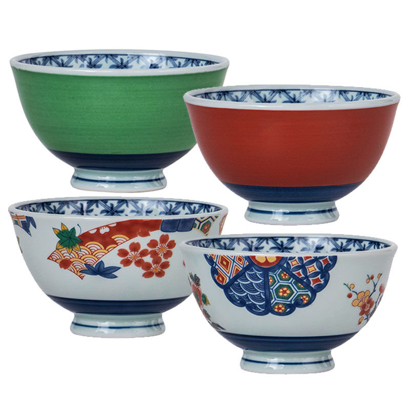 Japan imports creative household ceramics high always prevent hot hat little rainbow such as bowl hand - made rice bowls Japanese snack bowl