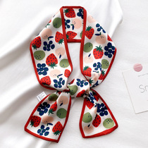 Silk scarf womens summer small long hairband tie tie shirt net red Hyuna style sunscreen headdress decoration cute scarf