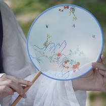 Poetry and Bamboo Ancient Style Fan Imitate Confucius House Flower and Bird Fan Hanfu Cheongsam Chinese Style Female Classical Dance Silk through Palace Fan