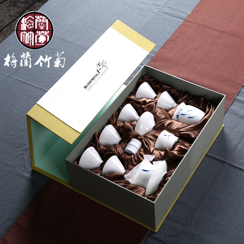 Jingdezhen ceramic hand - made kung fu tea set a complete set of I and contracted a full set of simple tieguanyin 6 office