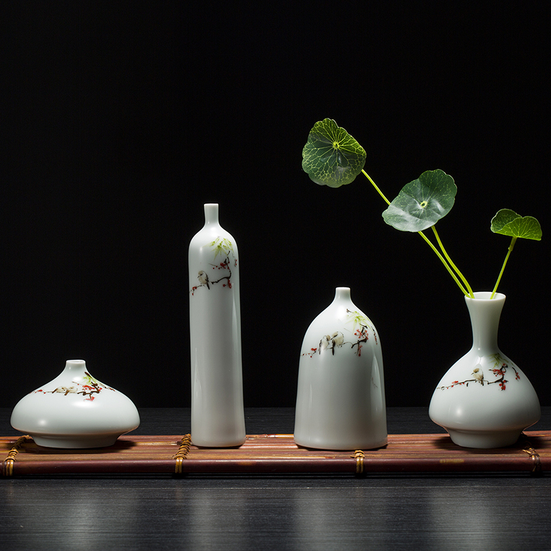 New Chinese style hand - made ceramic vase furnishing articles flower arranging creative decoration accessories I and contracted sitting room small and pure and fresh flowers