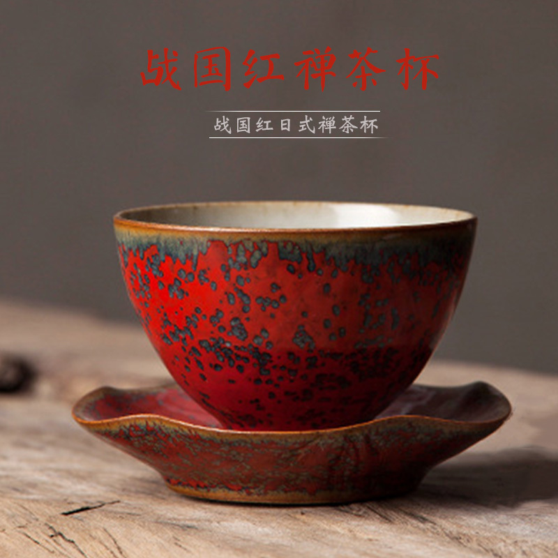 Kung fu star light cup master of jingdezhen ceramic large individual cup full manual single cup red sample tea cup